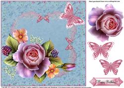Delightful English Rose and Flutter Topper