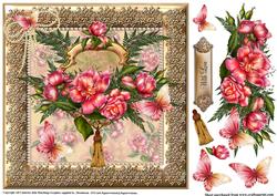 Beautiful Pearls,roses and Flutters Topper
