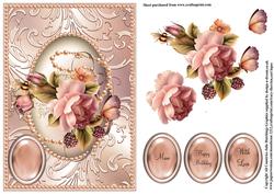Delicate Rose in a Shimmering Pearl Frame