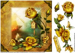 Yellow Roses with Beautiful Windmill View