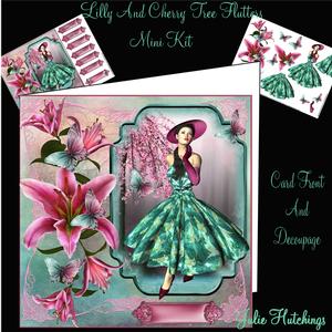Beautiful 1950's Style Lilly and Cherry Blossom Lady