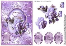 Beautiful Lilac Rose in a Shimmering Frame