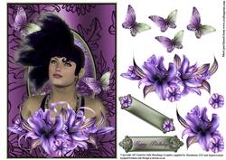 Lily Art Deco Style Lady in a Shimmering Frame