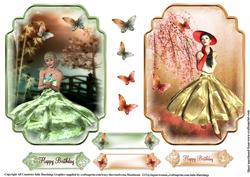 2x1950's Style Card Toppers