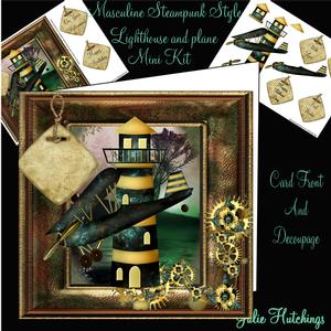 Masculine Steampunk Style Lighthouse and Plane Mini Kit