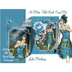 Art Deco Style Peacock Beauty No Holes Fold Card Kit