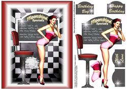 Gorgeous 50's Pin Up Girl Style Card Topper