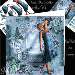 1920's Deco in Blue Card Front Mini Kit