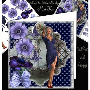 Polka Dot Blue Marilyn Style Mini Kit