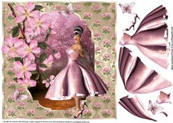 1950s Pink Blossom Card Topper