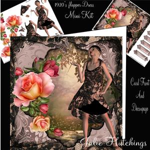 1920 Black and Dusky Pink Flapper Dress Mini Kit