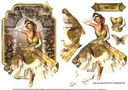 50's Golden Girl Topper with Decoupag