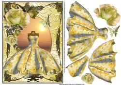 1950's Lemonade Dress with Decoupage