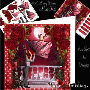 1950's Swing Dance Couple Card Front with Decoupage