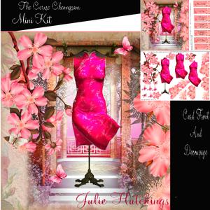 The Cerise Cheongsam Card Front Mini Kit