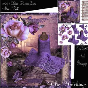 1920's the Lilac Flapper Dress Card Front Mini Kit