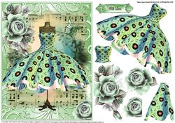 Rock and Roll in Mint Card Topper with Decoupage