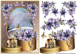 Stunning Winter Lilies in a Shimmering Gold Frame