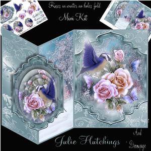 No Holes Fold Card Roses in Winter