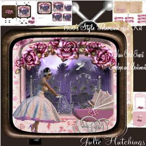 Retro Television Card Kit Babygirl