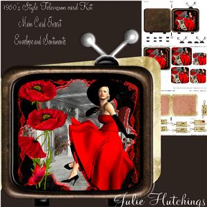 Retro Full of Grace Television Shaped Card Kit