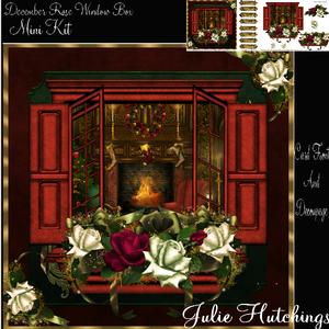 December Rose Christmas Window Box