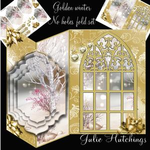 The Golden Winter Window No Holes Fold Card