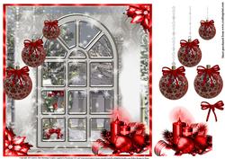 Christmas Window Red Decorations