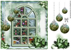 Beautiful Christmas Window Green Decorations