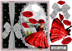 Grace and the Red Poppy's Card Topper