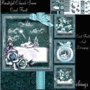 Beautiful Church Scene Card Front Mini Kit
