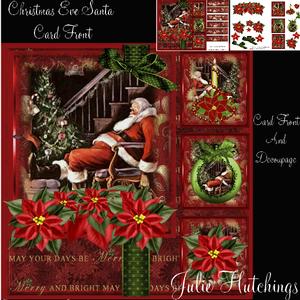 Santa on Christmas Eve Card Front Mini Kit