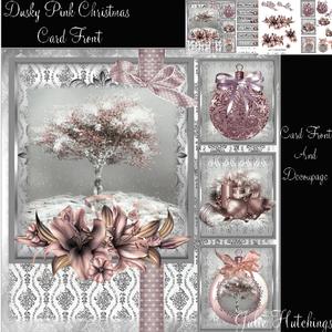 Dusky Pink Christmas Card Front Mini Kit