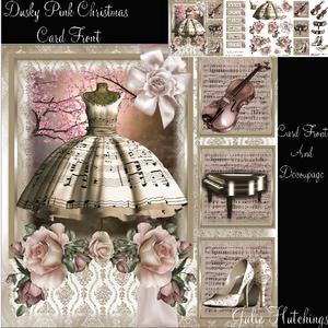 The Music Dress Card Front with Decoupage Mini Kit