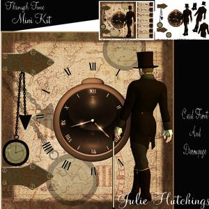 Masculine Through Time Card Front and Decoupage
