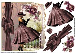 Shaped Over the Edge Topper the Lady in Maroon