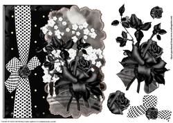 Shaped Over the Edge Topper Black Rose