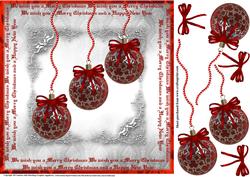 Beautiful Red Christmas Baubles Topper