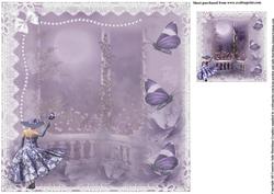 Insert to Compliment Topper Purple Butterfly Lady