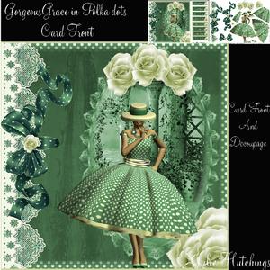 Grace in a Gorgeous Polka Dot Green Dress