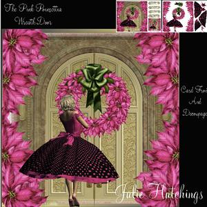 The Pink Poinsettia Wreath Door