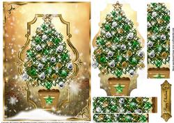 Golden Christmas Tree Pyramid Layers