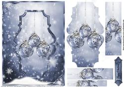 Beautiful Blue Baubles Pyramid Layer Topper
