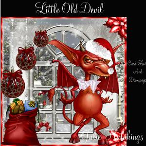 Old Devil Christmas Card Front