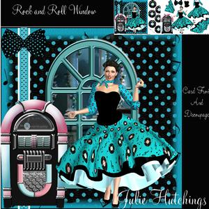 Rock and Roll Window Card Front Mini Kit