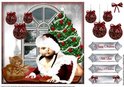 Baby's 1st Christmas Topper 8x8