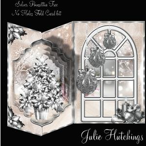 The Silver Poinsettia No Holes Fold Card Kit