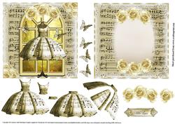 Beautiful Music Dress Topper and Insert 5x5