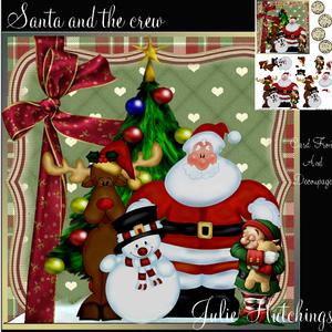 Santa and the Crew Card Front Kit
