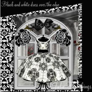 Beautiful Black and White Dress Over the Edge Card